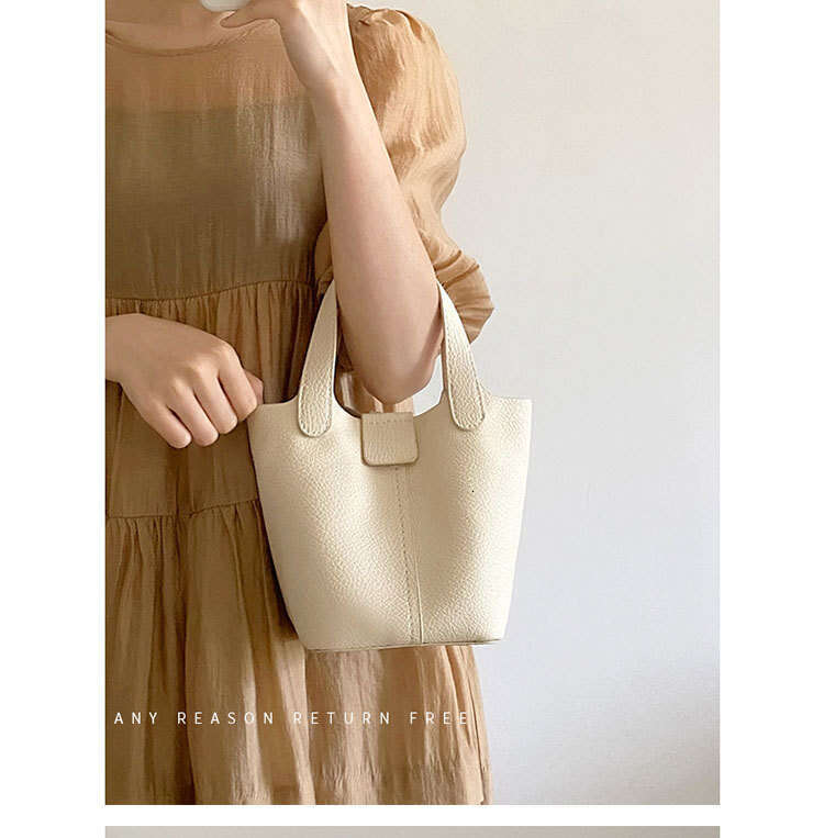Women's PU Soft Leather Handbag Small Summer New Trendy Ins Casual Bucket Versatile Shoulder Crossbody Bag
