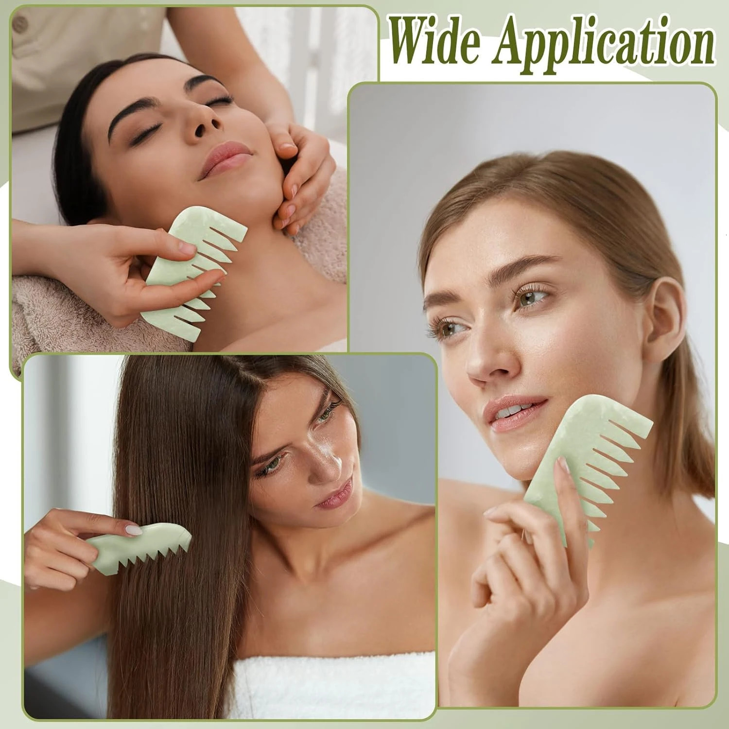 Jade Eye Face Mask Massager Cooling Sleep Eye Mask Comb Guasha Scraping Scalp Comb Massage Tool SPA Beauty Tool 250328