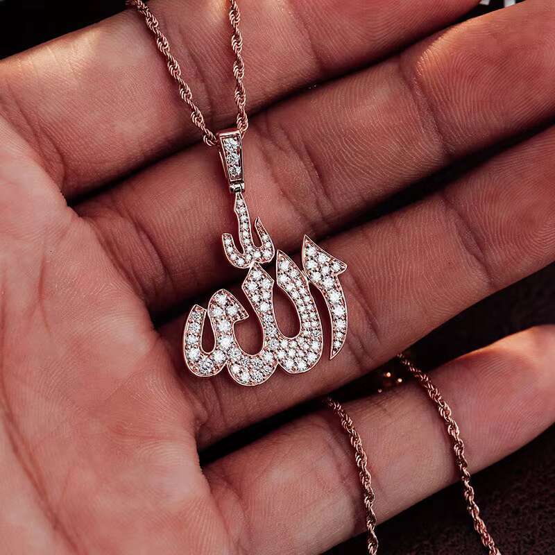 Wholesale Custom Moissanite Letters Pendant 925sterling Silver Plated Rose Gold Moissanite Pendant w for Hip Hop Styles Jewelry