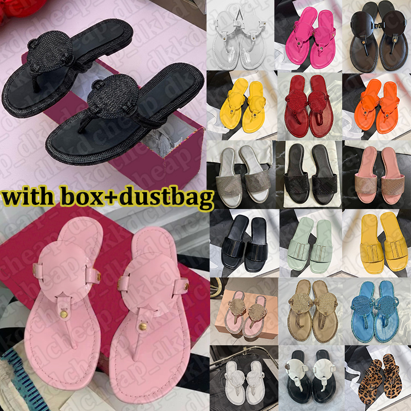 free shipping with box women designer sandals Sparkling Rhinestones Patent Leather slippers Strappy Summer flip flops Slides comfortable sandal black