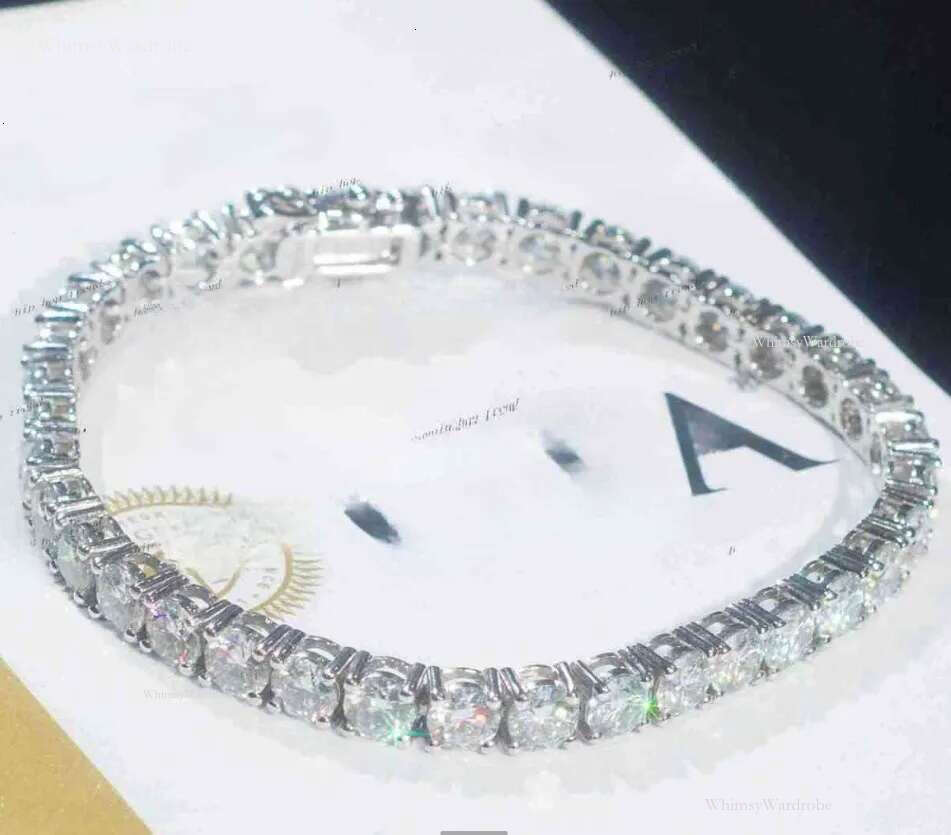 IGI GIA Certified Lab Grown Dia 10K 14K Solid Gold Bracelet Iced Out 3MM 4MM 5MM Vvs Moissanite Tennis Chain