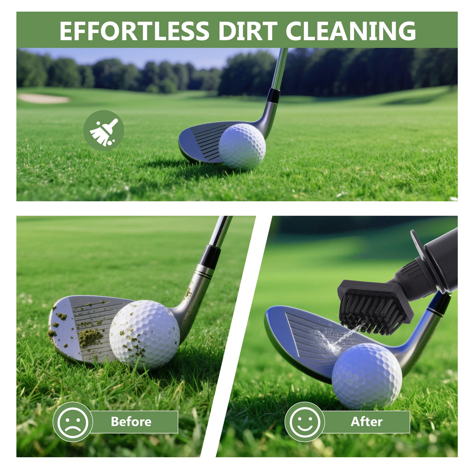 Golf Clean Brush Portable Club Groove With Push Type Water Bottle Clubs Cleaning Accessories 251106