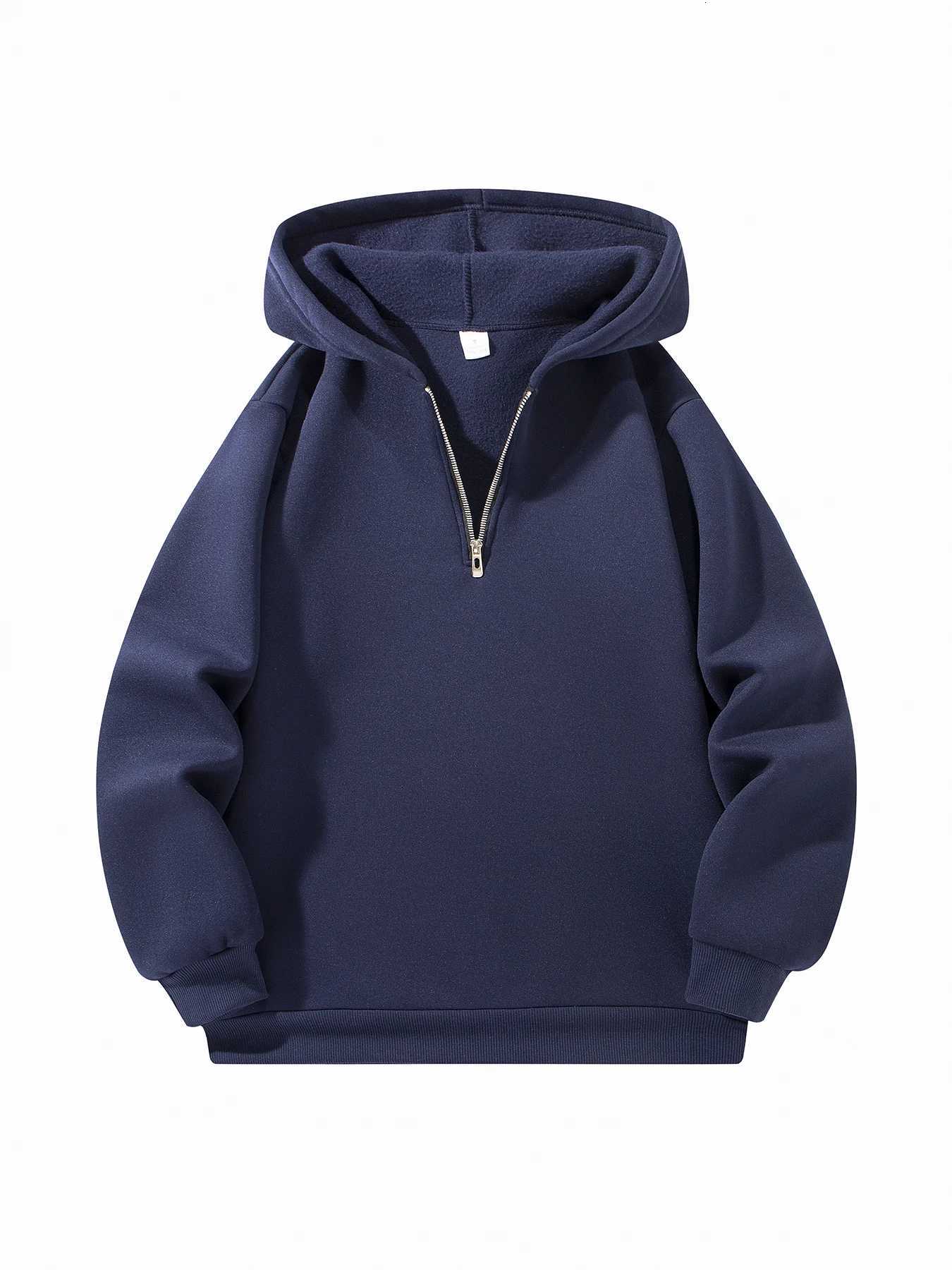 Mens Casual Sweatshirt Hoodies Long Sleeve Stand Collar Half Zipper Pullover Solid Sweatshirt Autumn Outdoor Streetwear for Men W251106