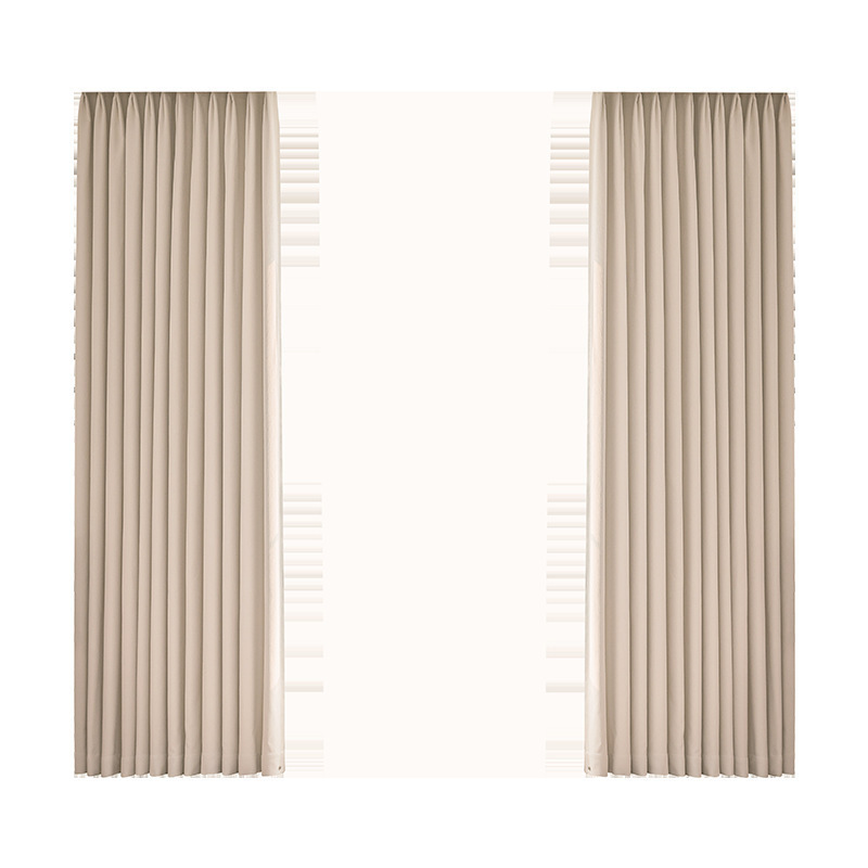 W26 cream curtain blackout simple bedroom living room chenille jacquard fabric curtain fabric