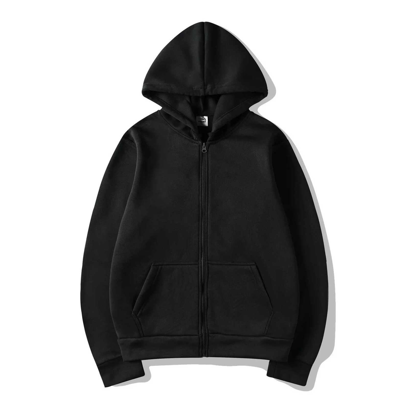 Casual wear black grey blue zipper hooded sweatshirt Hip Hop streetwear single-breasted sweatshirt men/women W251106