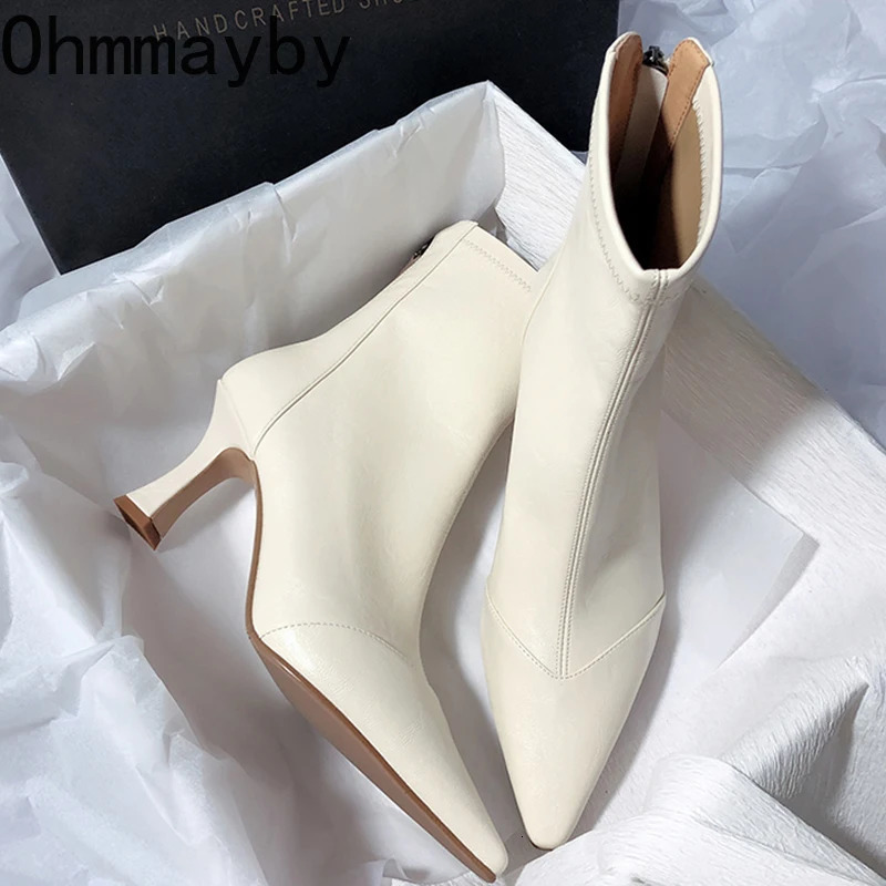 Autumn Vintage Pointed Toe Women Ankle Boots Fashion Soft Leather Ladies Elegant High Heel Short Botas Zapatos De Mujer 251105