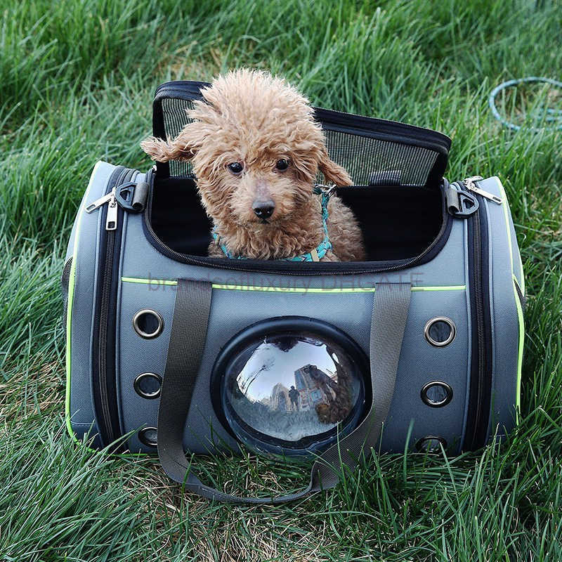 New Handheld Multi functional Car Pet Bag with Large Capacity Space Cabin Leisure Diagonal Crossing Bag and Portable Outing Dog Bag