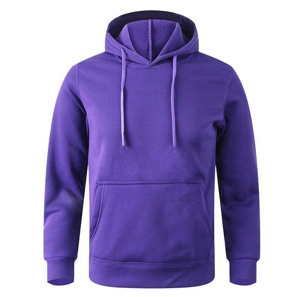 Mens and Womens Warm Sweatshirt Casual Solid Color Streetwear Pullovers Sport Fitness Pocket Hoodies Multi Color W251106