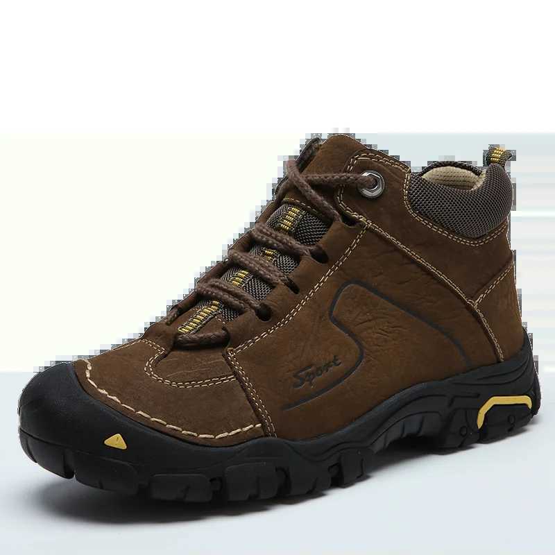 Brand Outdoor Shoes Men Genuine Leather Trekking Hiking Shoes Men Waterproof Hiking Boots Winter Sneakers Mountain Climbing Shoe X251106