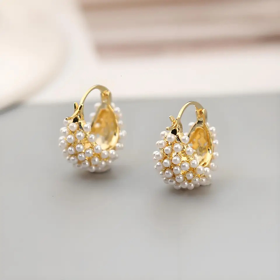 Explosive millet bead basket earrings fashionable fresh fully buttoned small ious temperature 250326