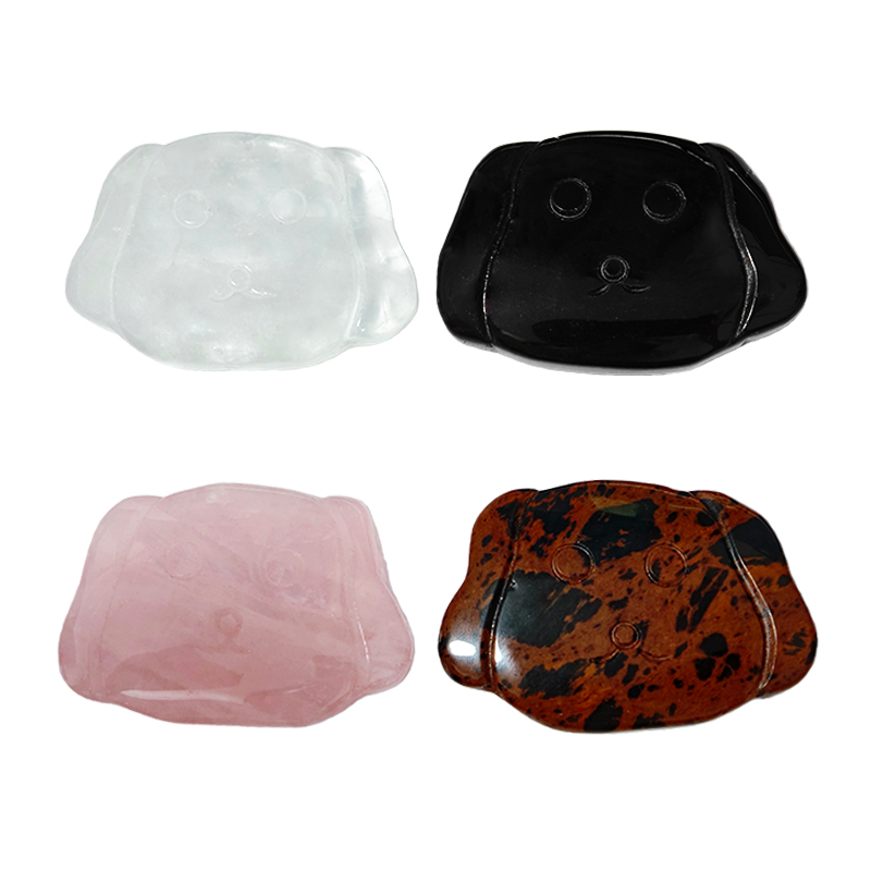 Dog-shaped peace stone, natural crystal handheld stone, basalt crystal, Regi therapy, stress-reducing thumb stone, tactile stone