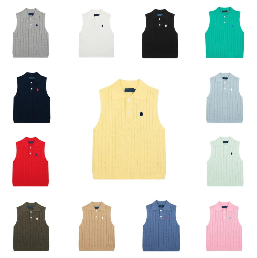 Men's Vests Designer Embroidered Logo Autumn And Winter V-neck Sweater Vest Fried Dough Twists Knit Shirt