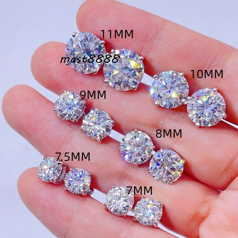 Ready to Ship Wholesale Price Classic Design 925 Sterling Silver Screw Back GRA Certificated Diamond Moissanite Stud Earrings