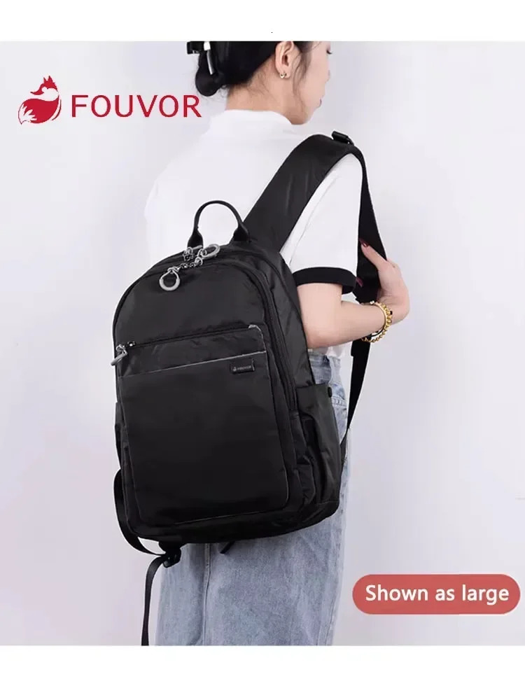Fouvor Waterproof Womens Backpack Large Capacity Sports Canvas Laptop Backpack Travel Fashion Nylon Student Backpack 2802-02 250402