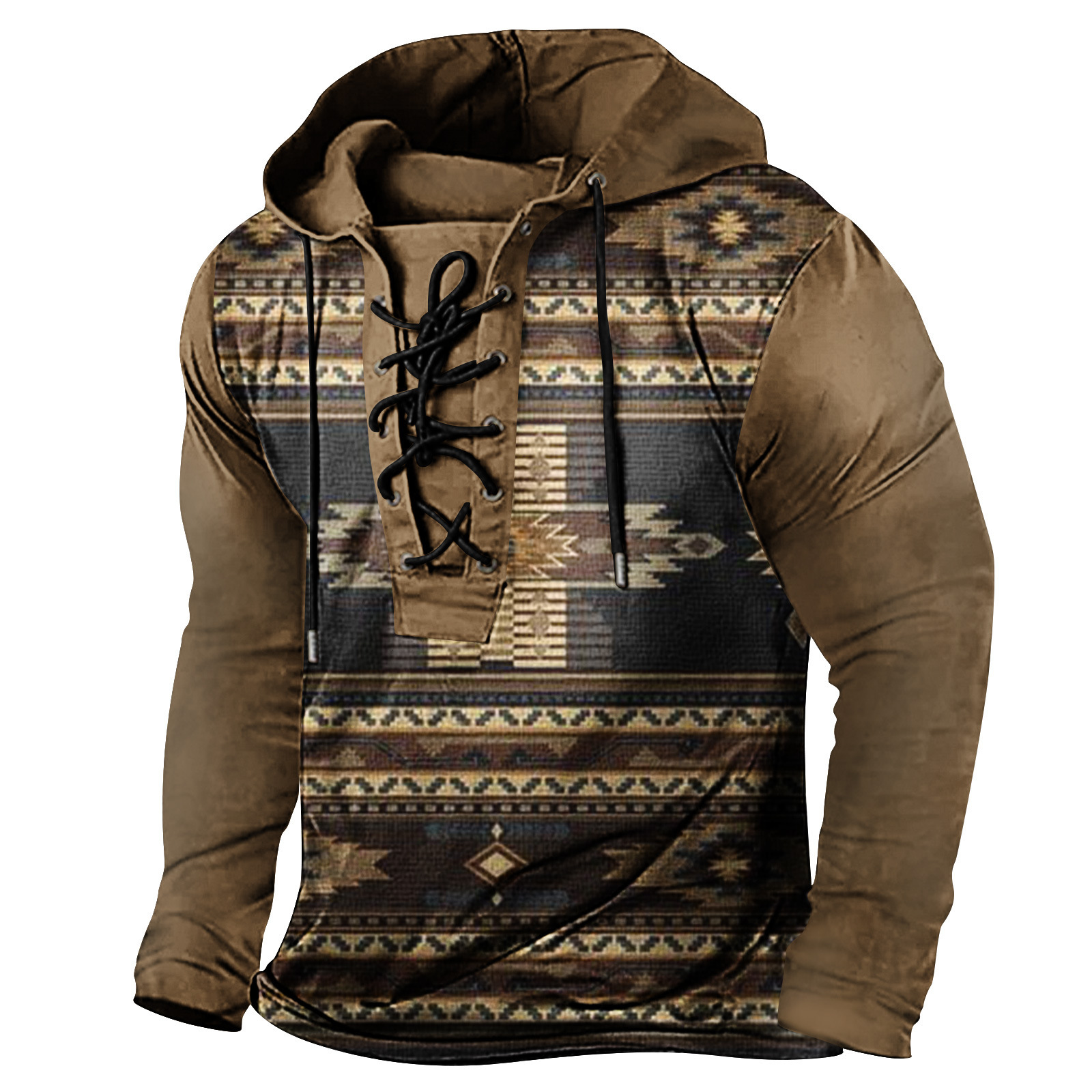 2024 New Spring Mens Wear with Tether Printed Hoodie Long Sleeve Oversized Hoodie T-shirt