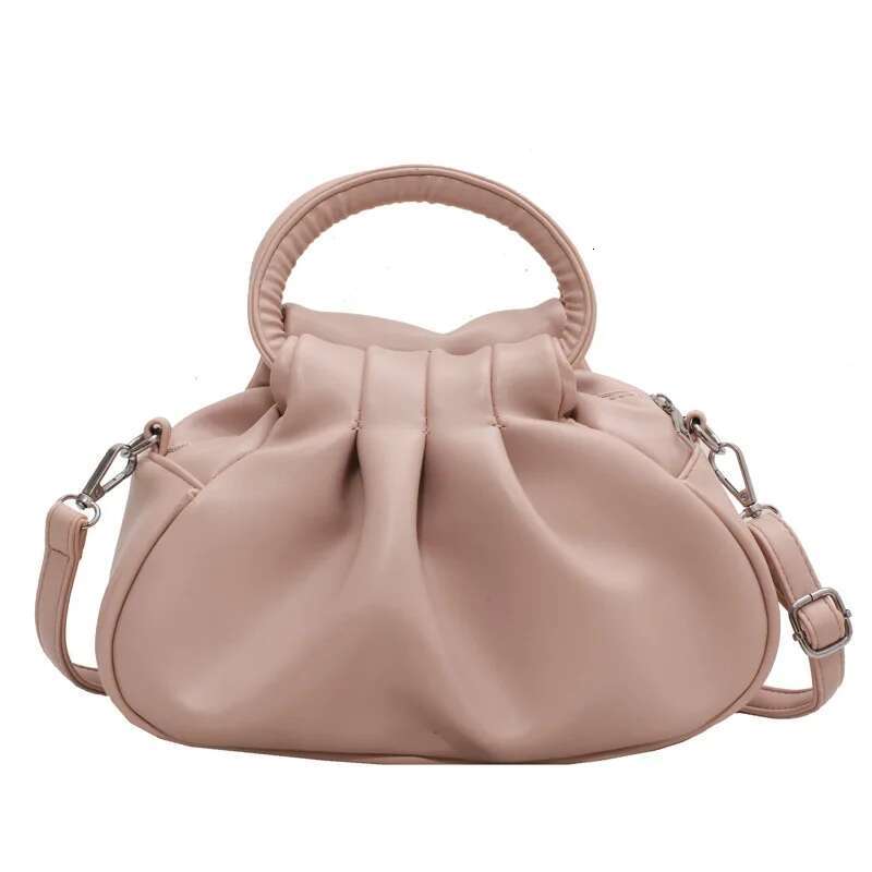 2023Cross-Border New Solid Color Versatile Women's Retro Cloud Pleated Handheld Underarm Shoulder Crossbody Bag