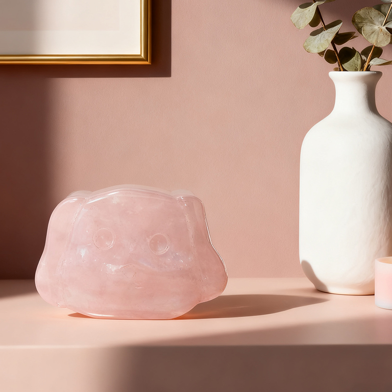 Dog-shaped peace stone, natural crystal handheld stone, basalt crystal, Regi therapy, stress-reducing thumb stone, tactile stone