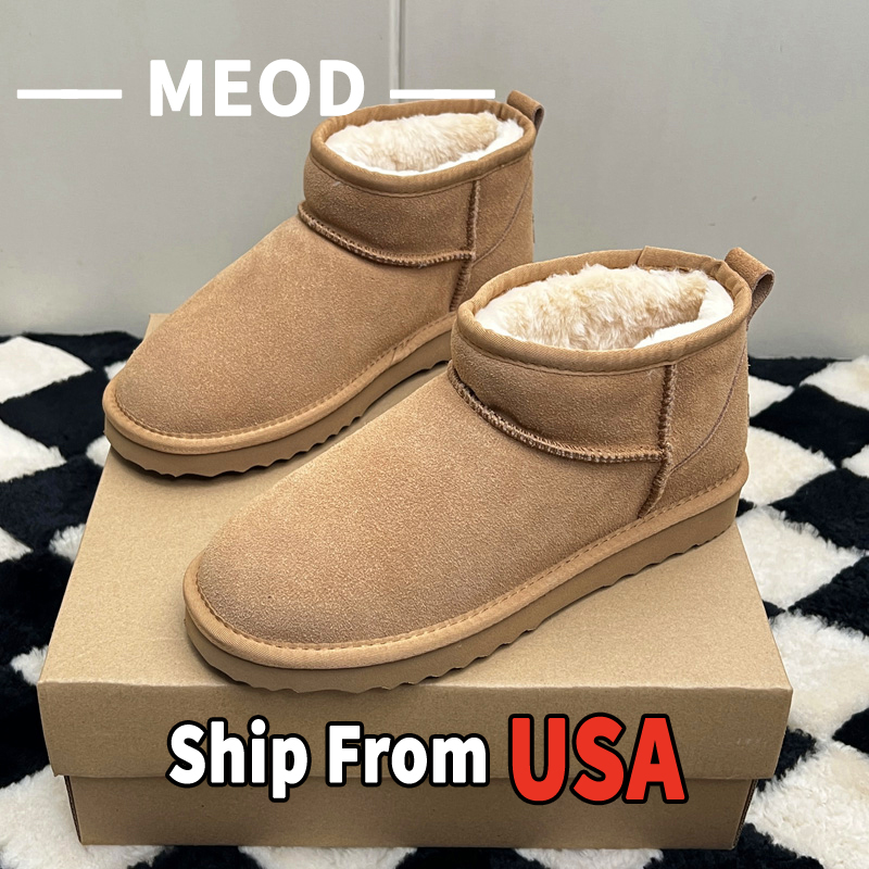 MEOD Designer Boots Women Ultra Mini Slippers Slides Platform Shoes Snow Boot Suede Classic Leather Chestnut Winter Fluffy Boot Fur Slipper Ankle With