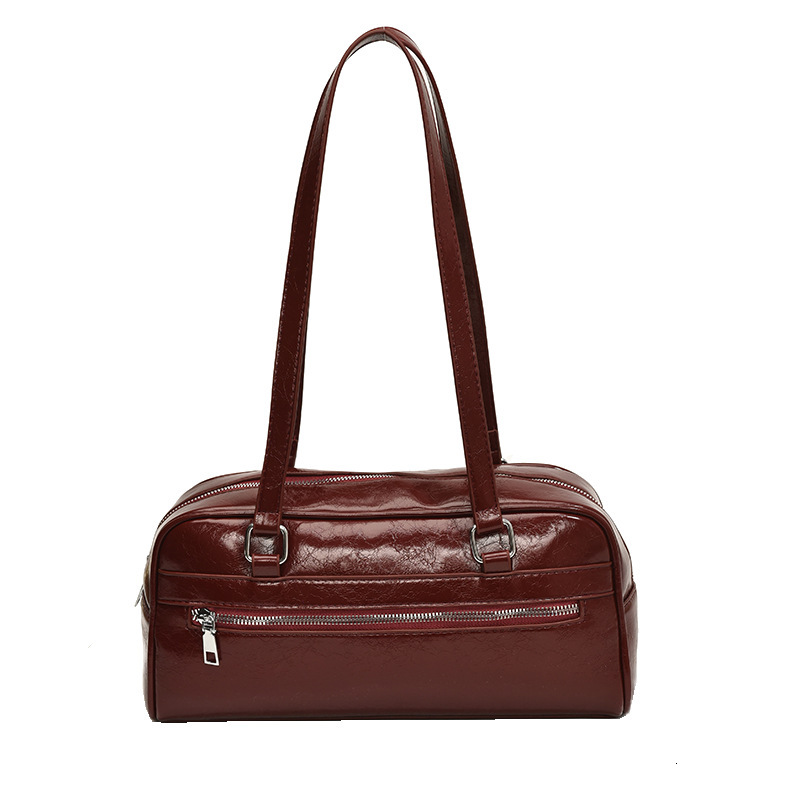 2025S Designer Women S Bag Large Capacity Law Stick Boston Bowling Fashion Trend Portable Women S Solid Color Single Shoulder Crossbody Bag