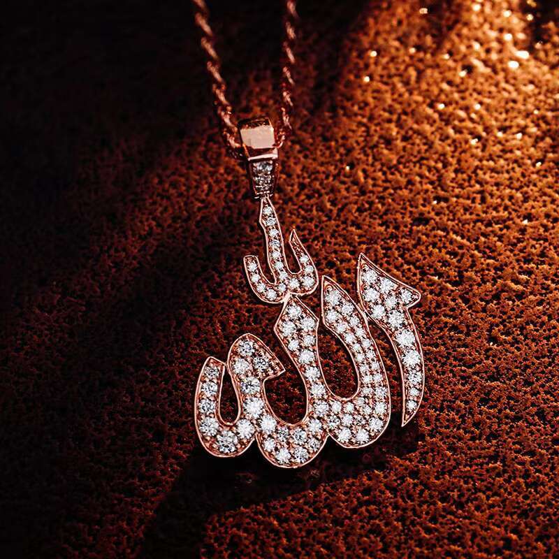 Wholesale Custom Moissanite Letters Pendant 925sterling Silver Plated Rose Gold Moissanite Pendant w for Hip Hop Styles Jewelry