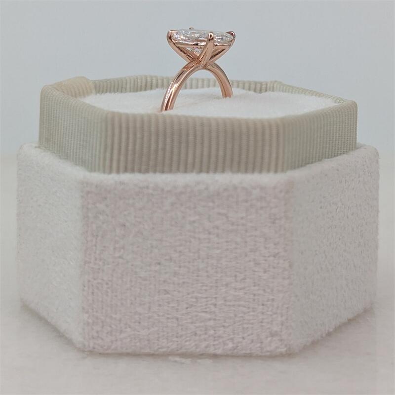 Fine Jewelry Solid Rose Gold 14K 18K Oval Shape 2.0 Carat IGI Certificate Simple Design Wedding Ring Real Gold Lab Diamond Womens Engagement Ring