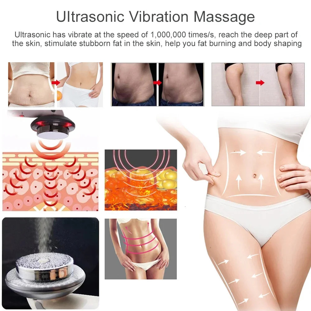 3 IN 1 Ultrasonic Cavitation EMS Body Slimming Massager Fat Skin Care Infrared Cellulite Removal Beauty Apparatus 251017