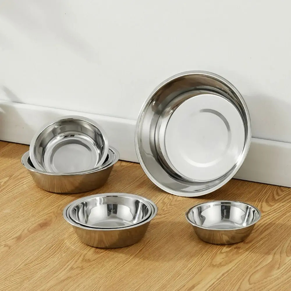 Large capacity dog bowl stainless steel pet feeding bowl cat and dog food and beverage bowl durable and affordable 250403