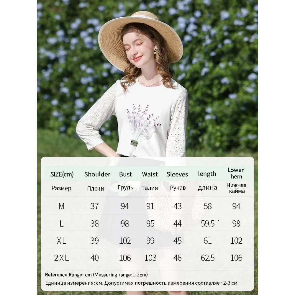 Hollow Out Splicing Printed Women's T-Shirts Clothes Female Spring New Unique Chic Slim Tops