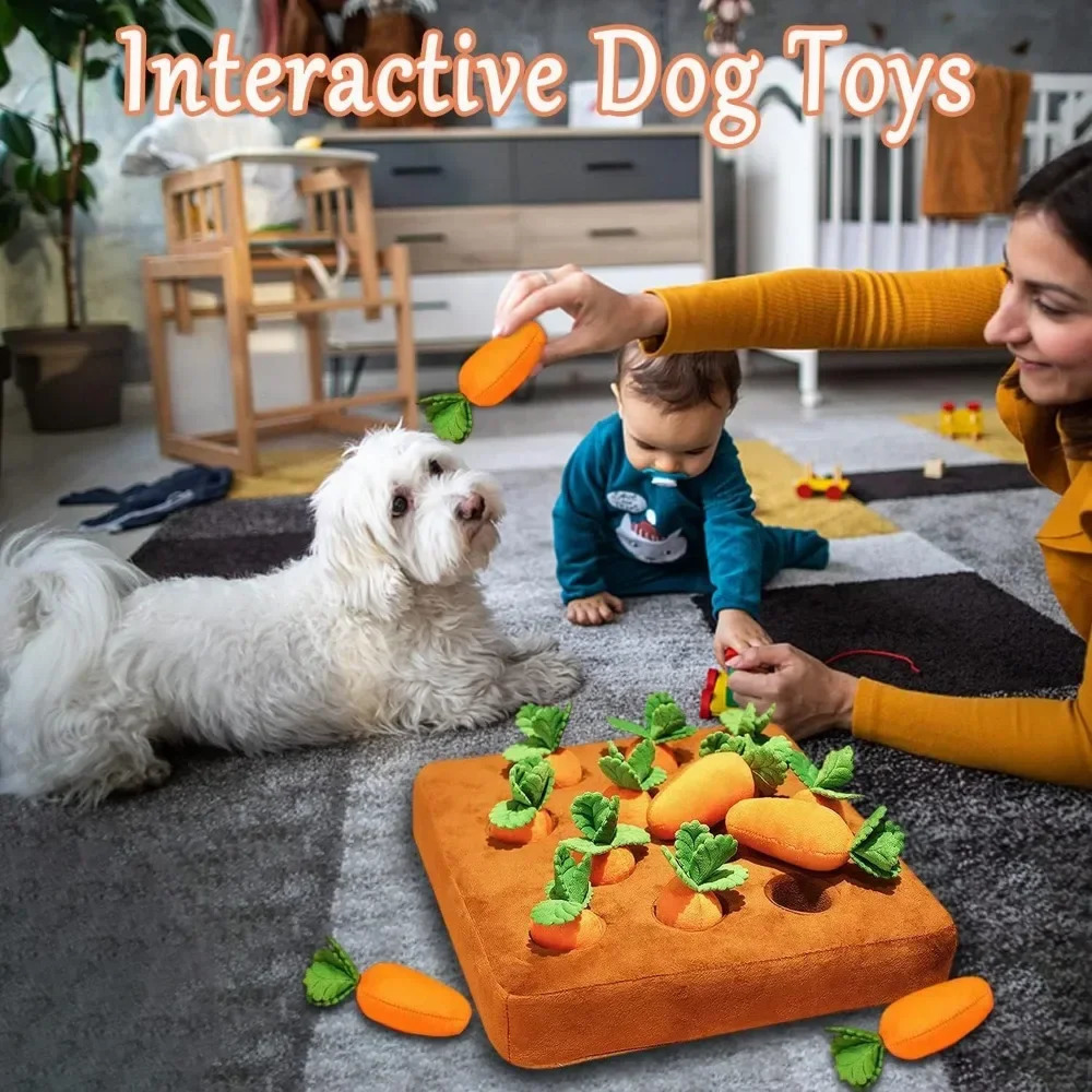 Carrot snuff pad suitable for dogs cats puzzle toys equipped with 12 carrots used for small medium and large interactive pets stress relief and dog ch