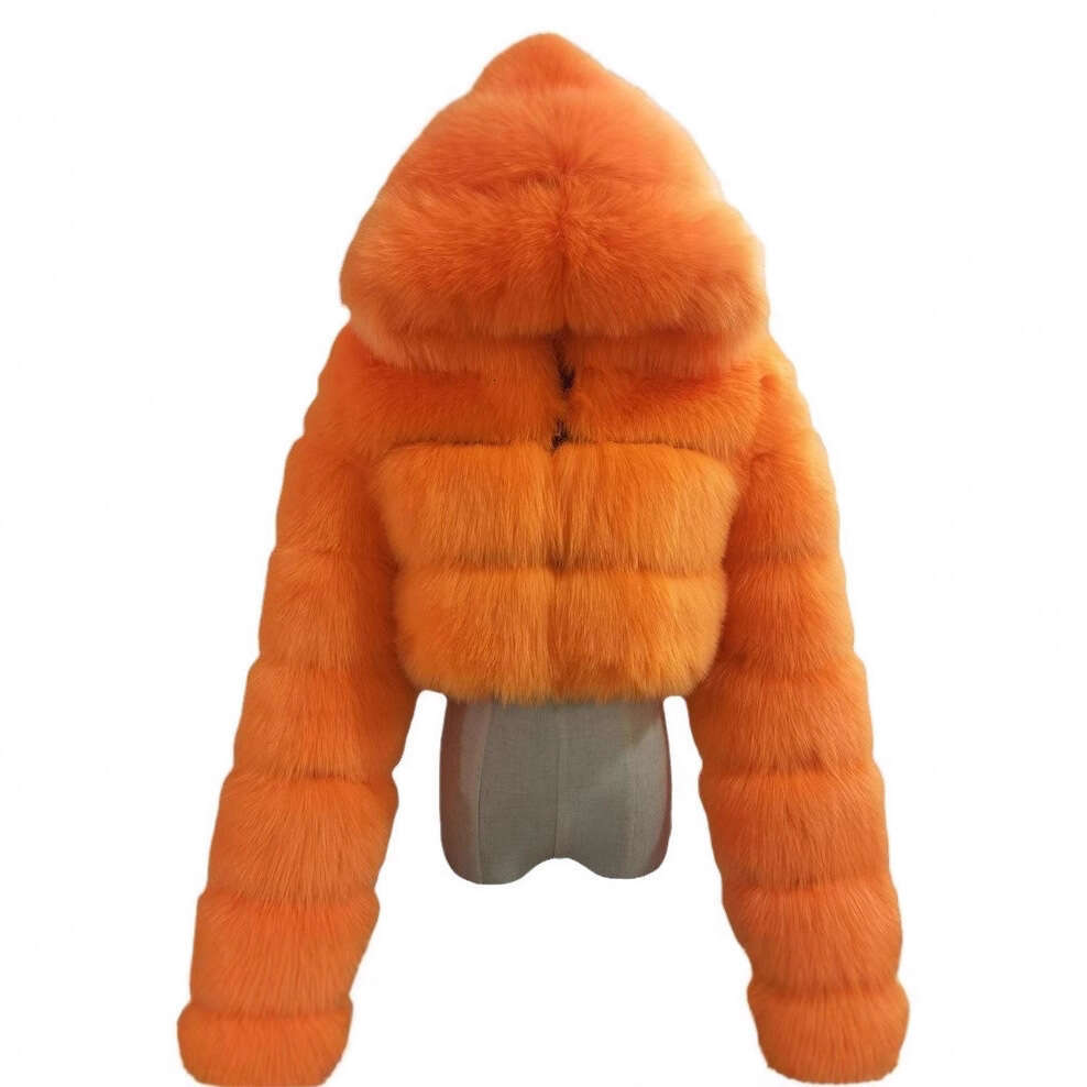 Winter fur coat Autumn Winter New Warm Faux Hooded Style Fur Coat