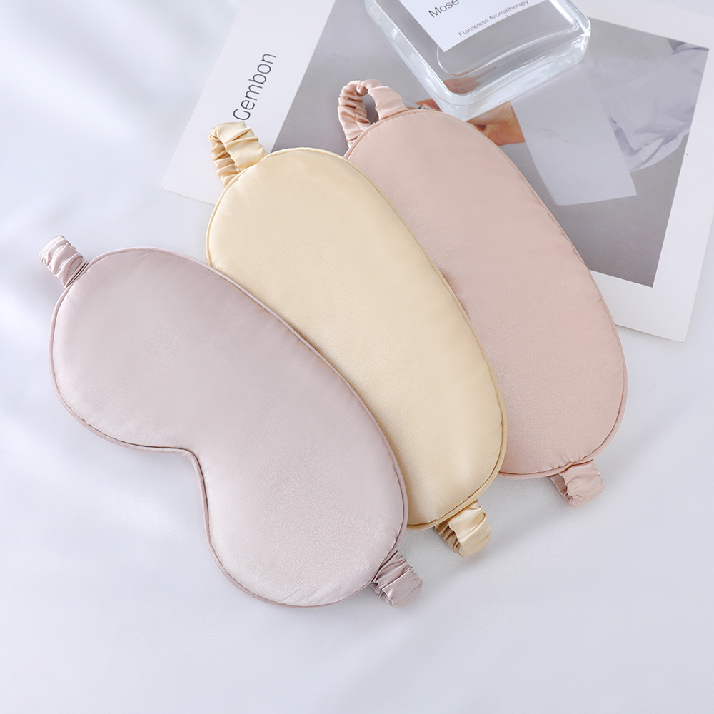 Double-sided silk-like sleep eye mask for men and women, light-blocking travel and aviation nap eye mask, in stock for wholesale