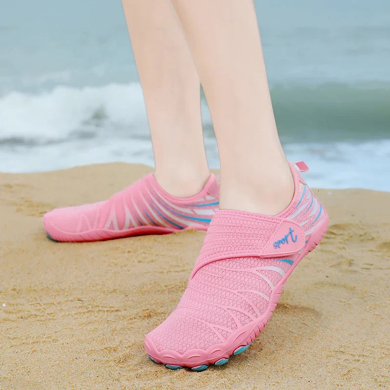 Upstream Wading Aqua Shoes Men Women Slip On Water Sports Shoes Five Fingers Beach River Barefoot Swimming Sneakers Unisex 250402