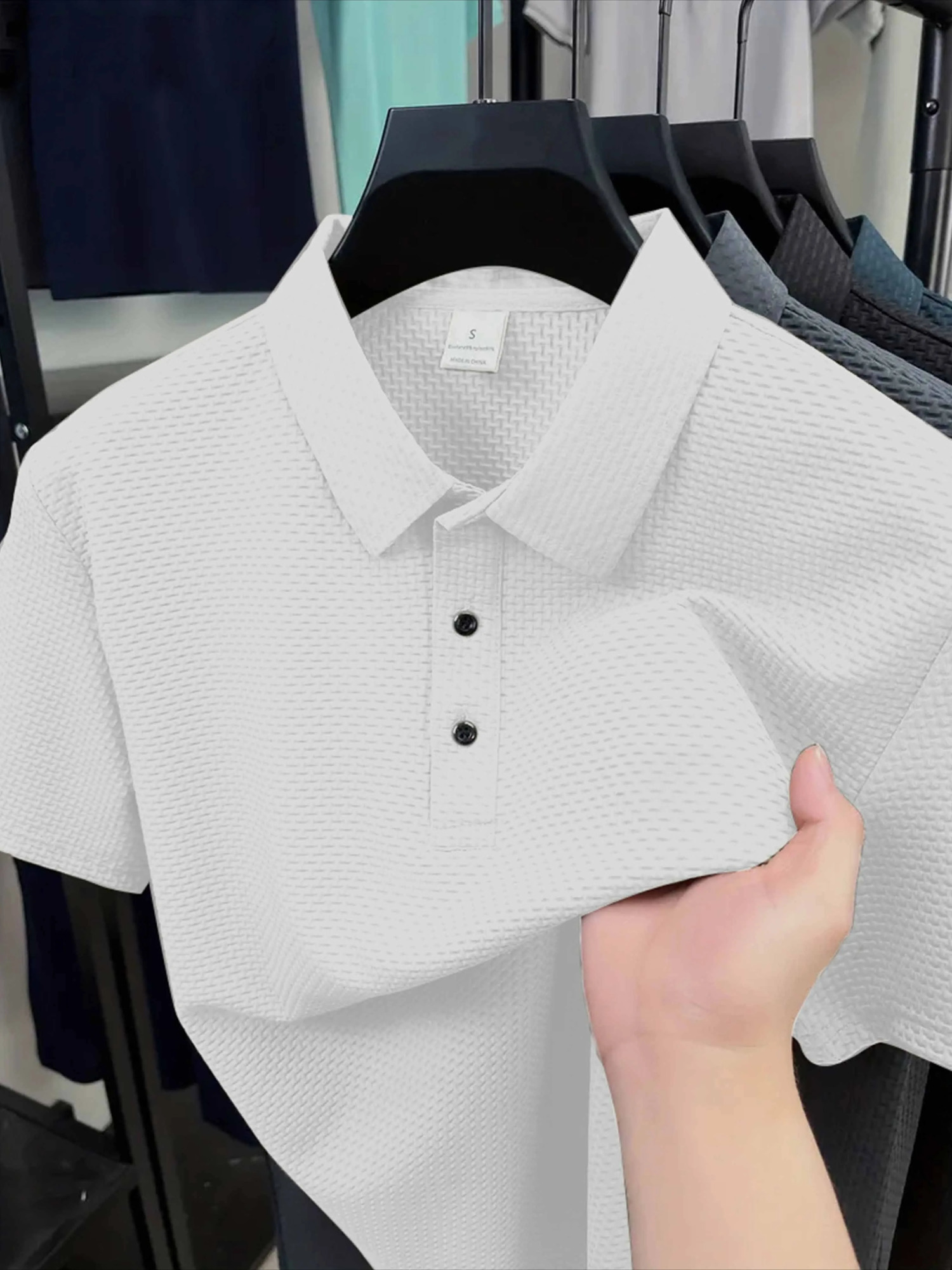 Premium Solid Color Mens Golf Polo Shirt for Collared Breathable Fabric Social Casual Top Male Polo Shirts 251027