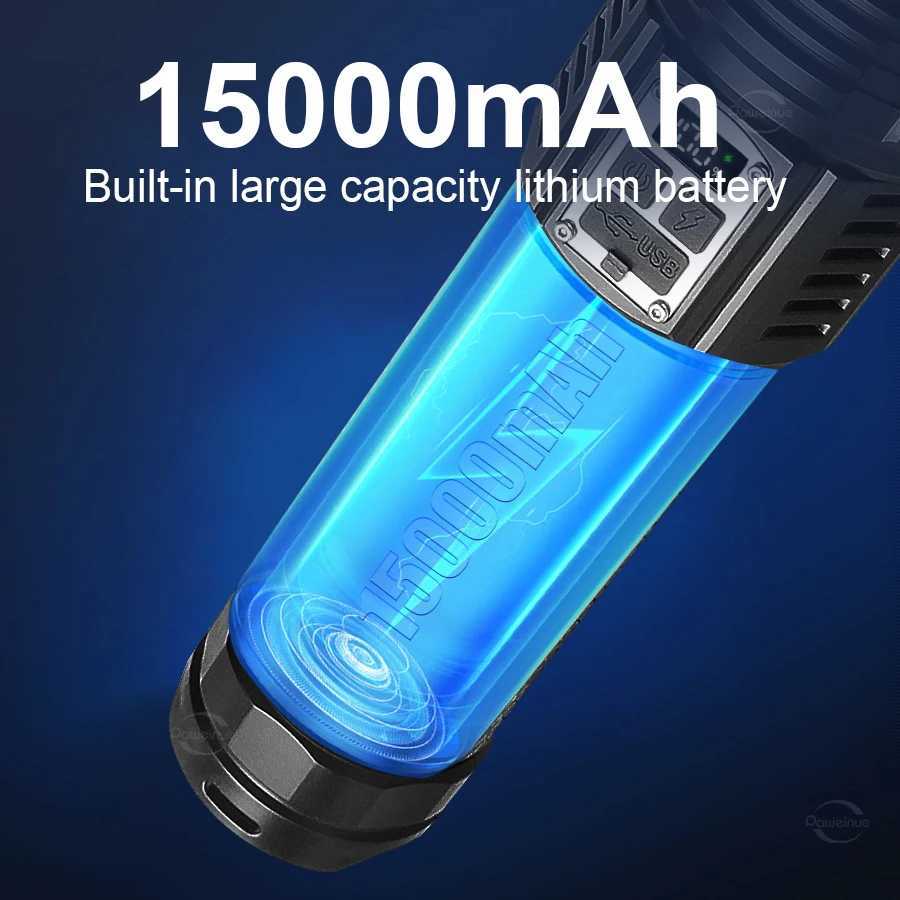 1000000LM Ultra Powerful LED Flashlight 1500W High Power Rechargeable Tactical Torch Emergency Camping Hand Lantern SpotlightsW251106