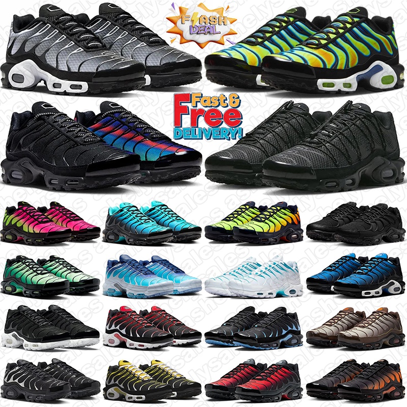 free shipping tn running shoes Triple Black Utility Unity White Berlin Hyper Blue Enfant mens trainers tns shoe women tnss outdoor sports sneaker 36-46