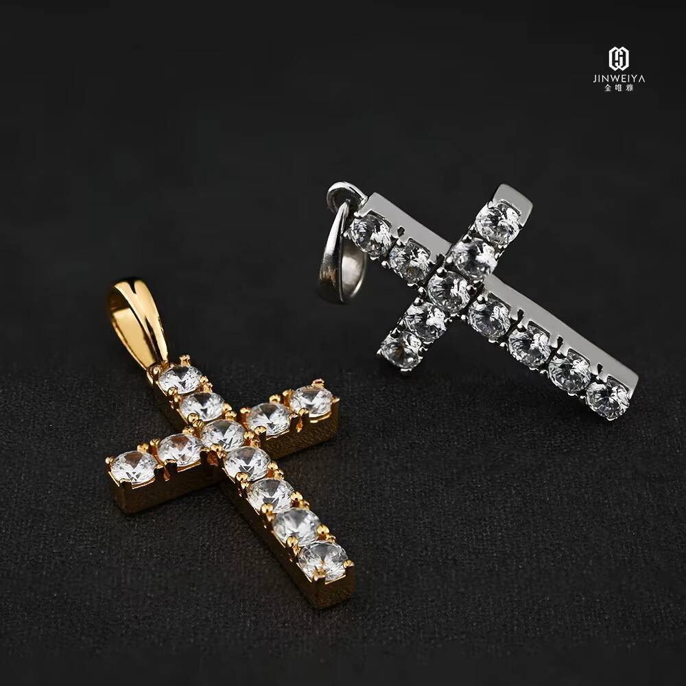 Moissanite Pendant Hiphop Vvs Moissanite Silver Custom Vvs Diamond Cross Chain Pendant Mens Luxury Pendant