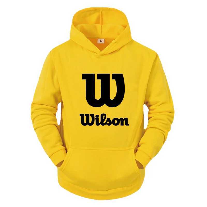 Autumn/Winter Wilson Letter Printed Fashionable Mens Casual Hoodie with Micro Elastic Fabric and Kangaroo Pocket Hoodie W251106