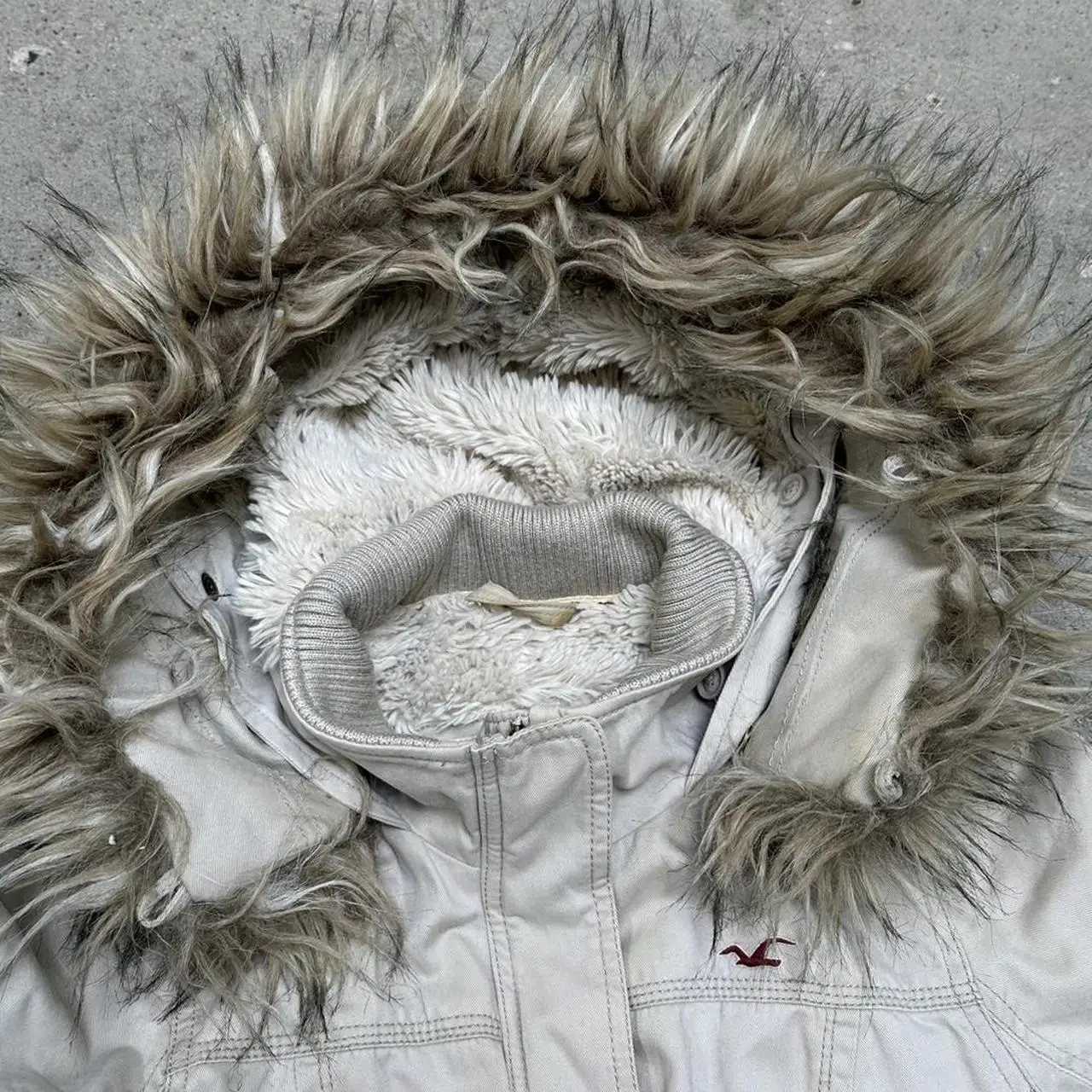 American Strt Style Retro Fur Lined Hooded Jacket Womens White Zipper Coat Warm Plush Gothic Fashion Casual Y2K Style Coats W251106