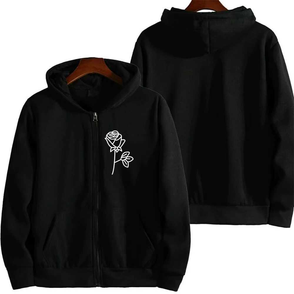Fashionable Hot Selling Printed Unisex Solid Color Versatile Hoodie for Couples Trendy Casual Street Style Zipper Hoodie W251106