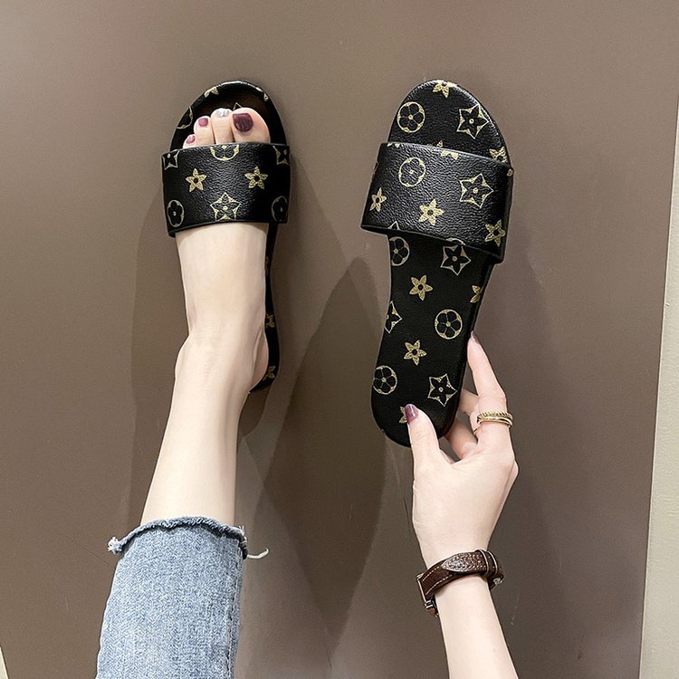 Women's summer new fashion star set toe flat net red slippers outdoor casual sandals beach shoes