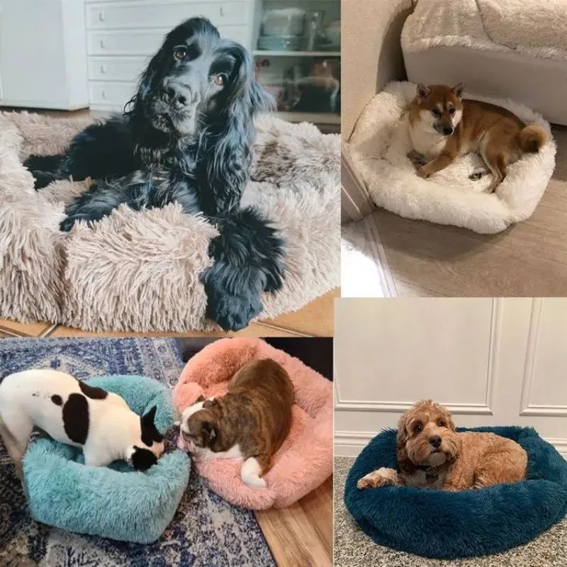 Rectangle Plush Winter Warm Mat Small Medium Big Pet Dog Bed Kennel Puppy Sofacama Cat Cushion Pets Sofa Accessories