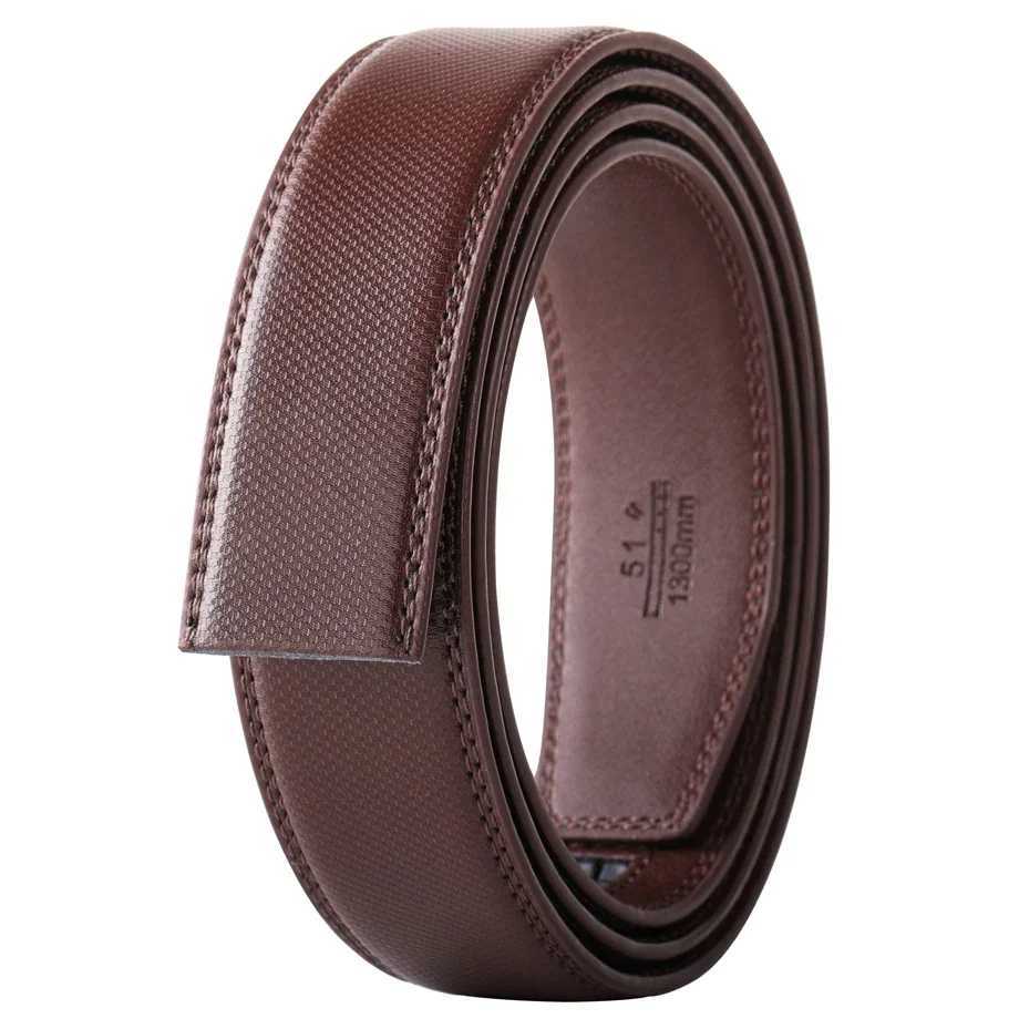 No Buckle 35cm Width Cowskin Genuine Leather Belt Men Without Automatic Buckle Strap Male Black Brown Blue Gray White B509XJ251106
