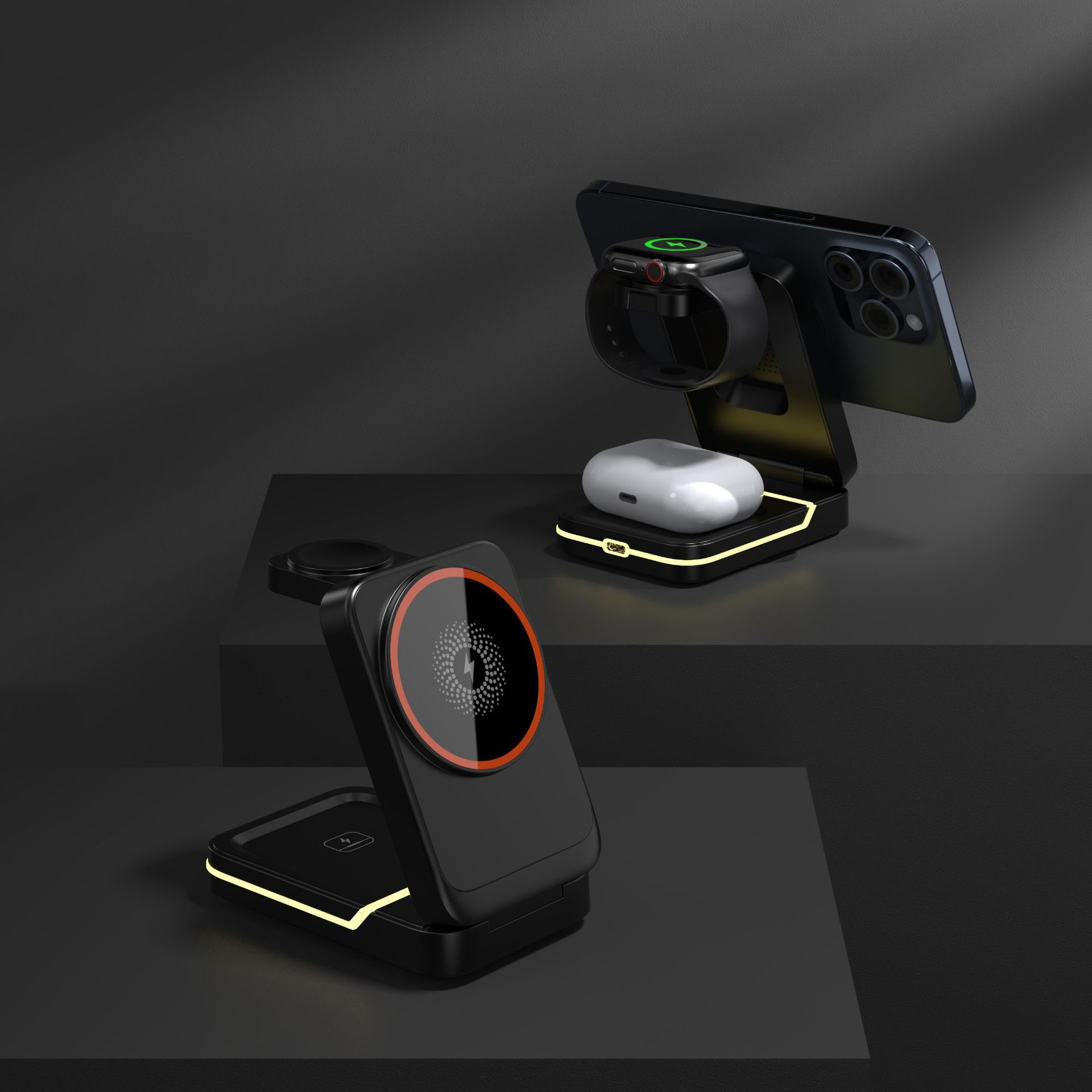 Magnetic Wireless Charger - Multi-Functional Desk Lamp with Folding Design