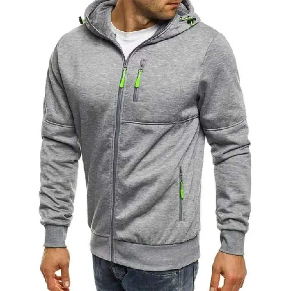 2025 Mens New Comfortable Thick Hooded Sweatshirt Zipper Sports Shirt Long Sleeved Sweatshirt Autumn and Winter Season W251106