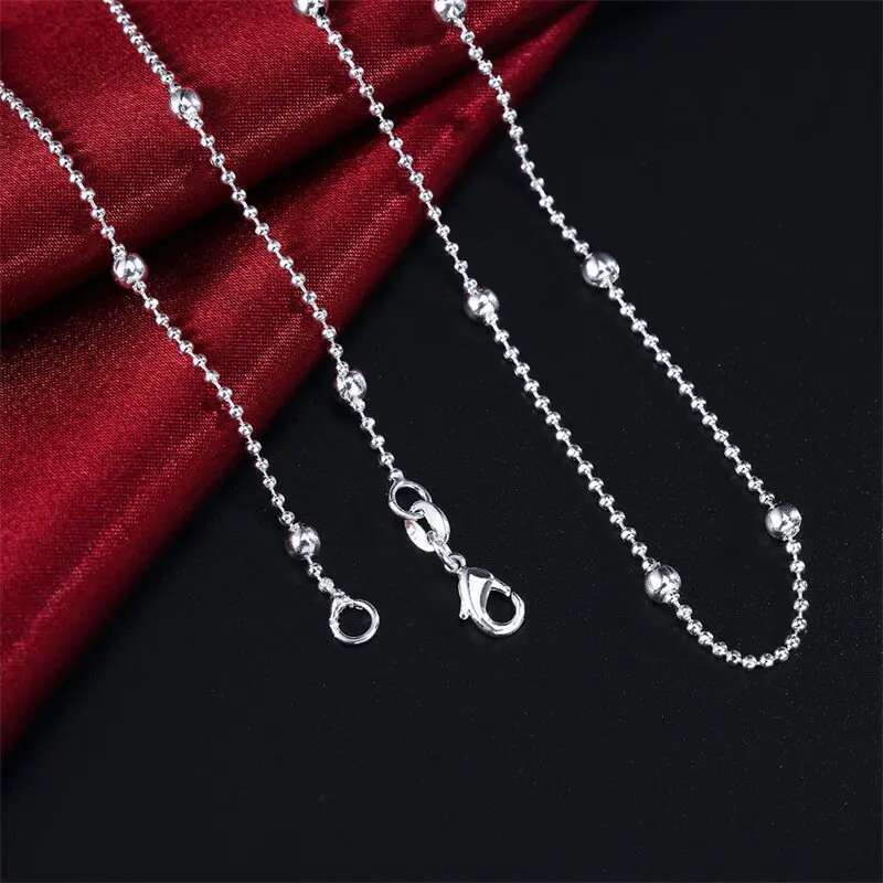 Charm Sterg Sier 16-24 Inches Fine Sweater Bead Chain Women Necklace For Fashion Temperament Jewelry Party Wedding