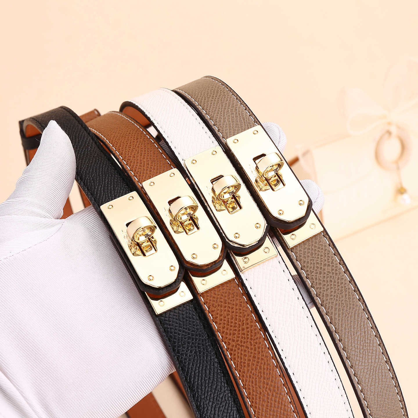 Dress belt accessory leather belt for ladies 2023 new style cowhide decorated dress suit coat with waist cinching and no sewing holes