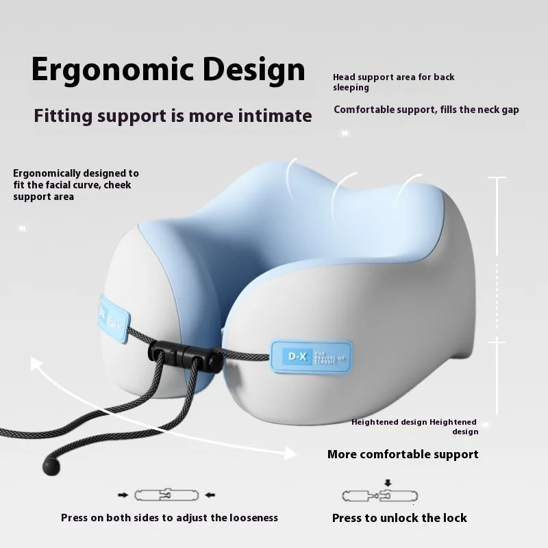 Massage Neck Pillow U-Shaped Memory Foam Neck Pillow Sleep Travel Pillow Soft Travel Pillow Cervical Spine Care Bedding 251106