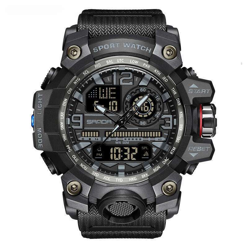 DHwatches Sanda Hot-Selling Model 3133 Trendy Fashionable Electronic Watch for Middle and High School Students, Sports Waterproof Multifunctional Wris