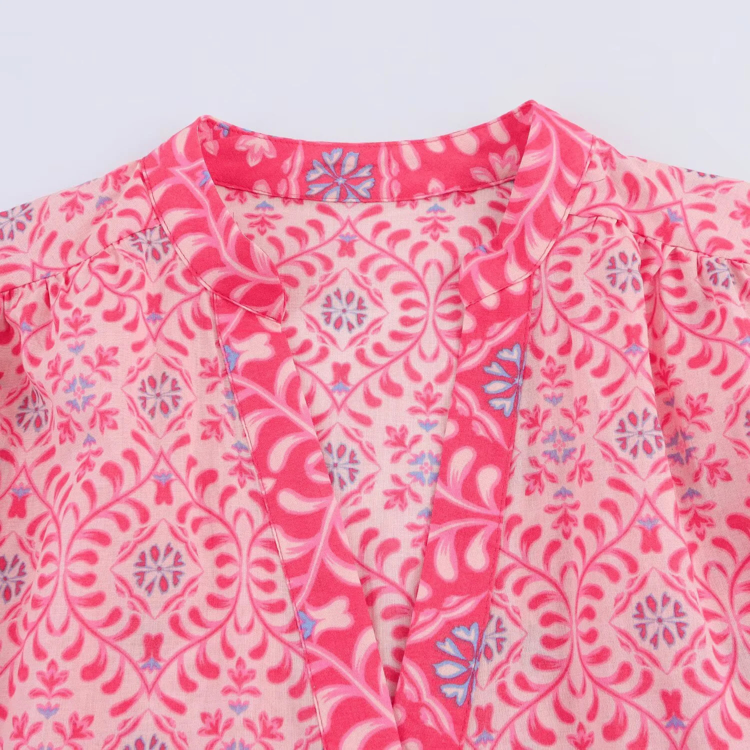 Spring Womens Fashion Trend Printed Round Neck Long Sleeve Charm Midi Dress 250401