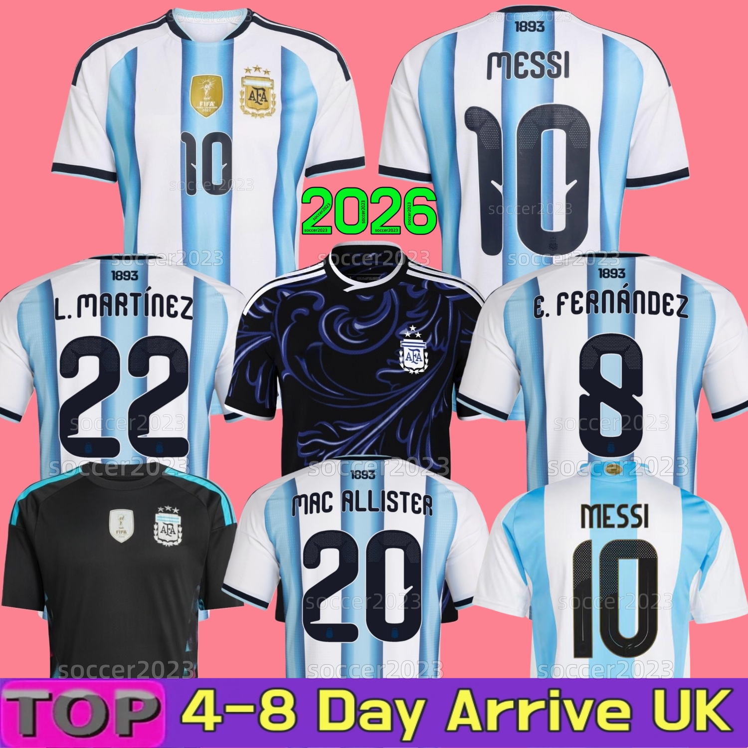 Argentina 2026 World Cup Home Soccer Jerseys MESSIS 50th 2024 3 Star Fans Player Version MAC ALLISTER DYBALA DI MARIA MARTINEZ DE PAUL Men Kids kit Football Shirts 16-28